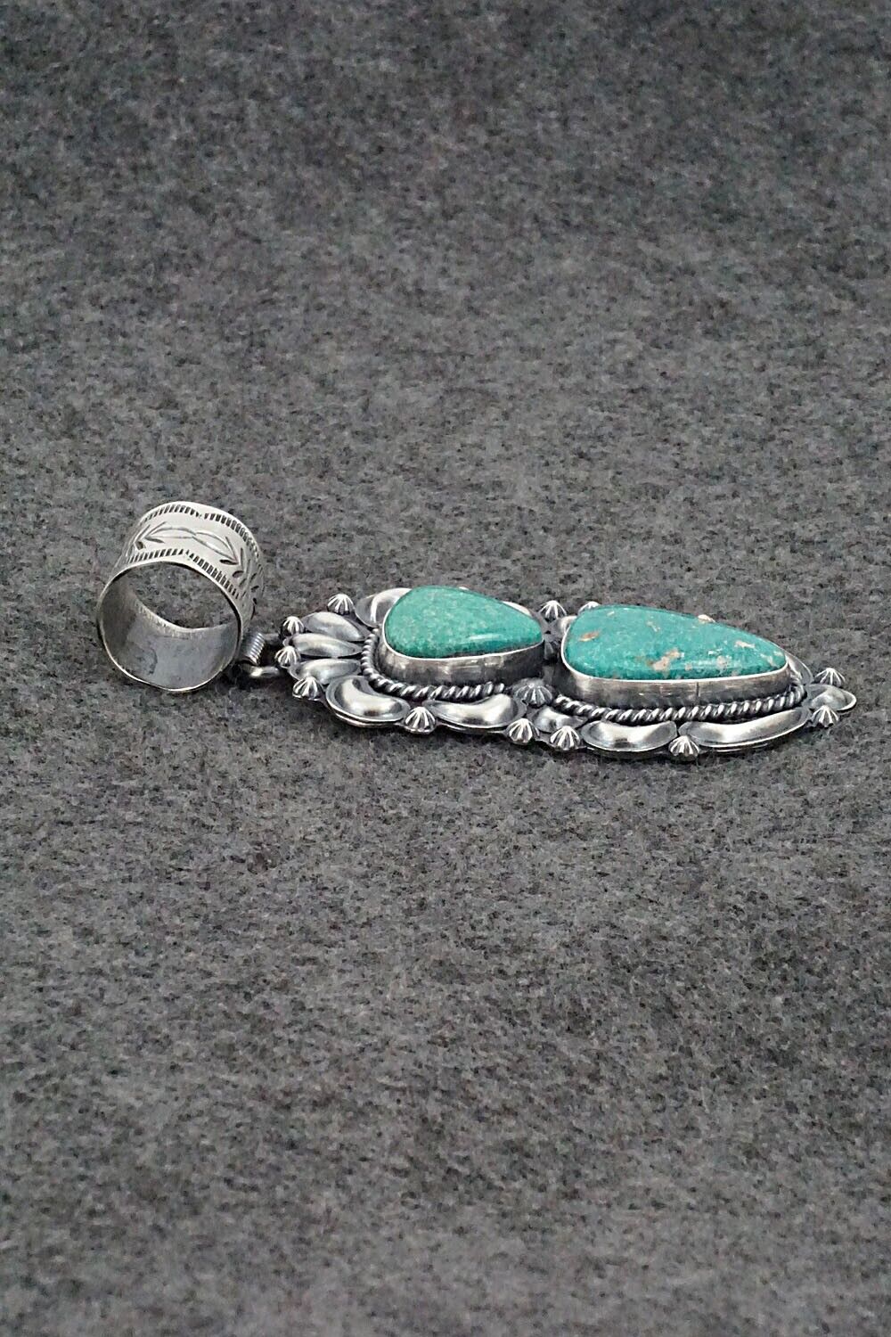Turquoise & Sterling Silver Pendant - Raymond Delgarito