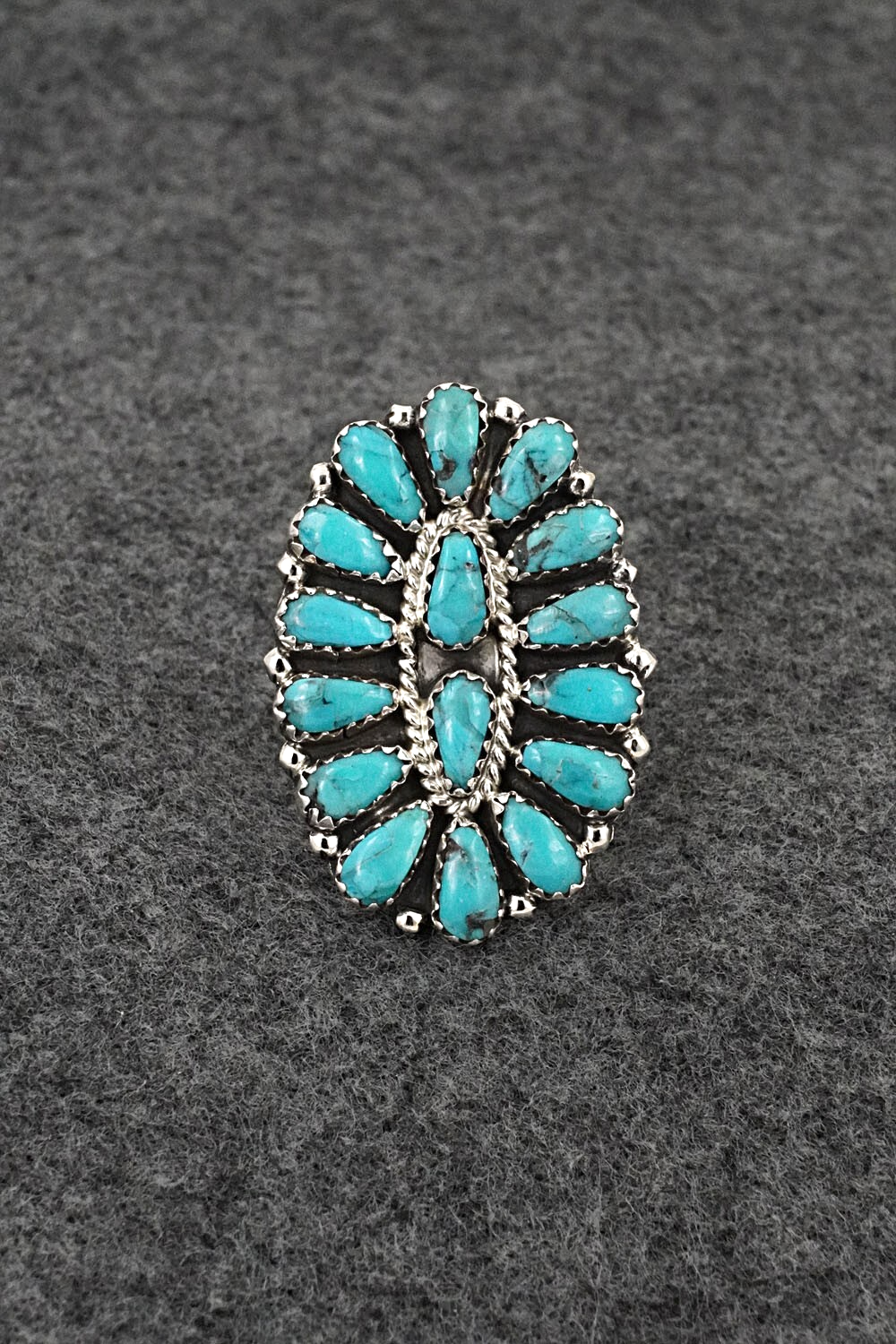 Turquoise & Sterling Silver Ring - Zeita Begay - Size 8.5