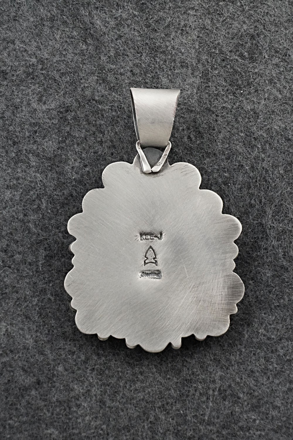 White Buffalo & Sterling Silver Pendant - Vernon Johnson