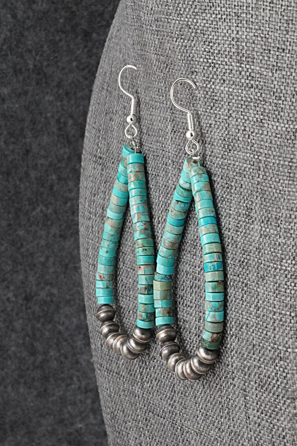 Turquoise & Sterling Silver Earrings - Quaylon Sam