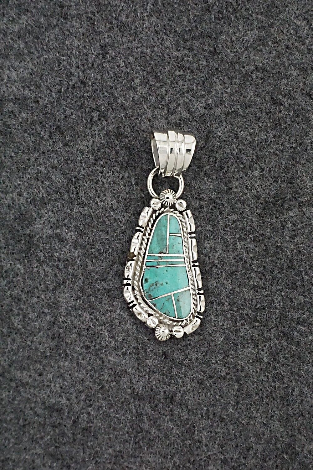 Turquoise & Sterling Silver Pendant - James Manygoats