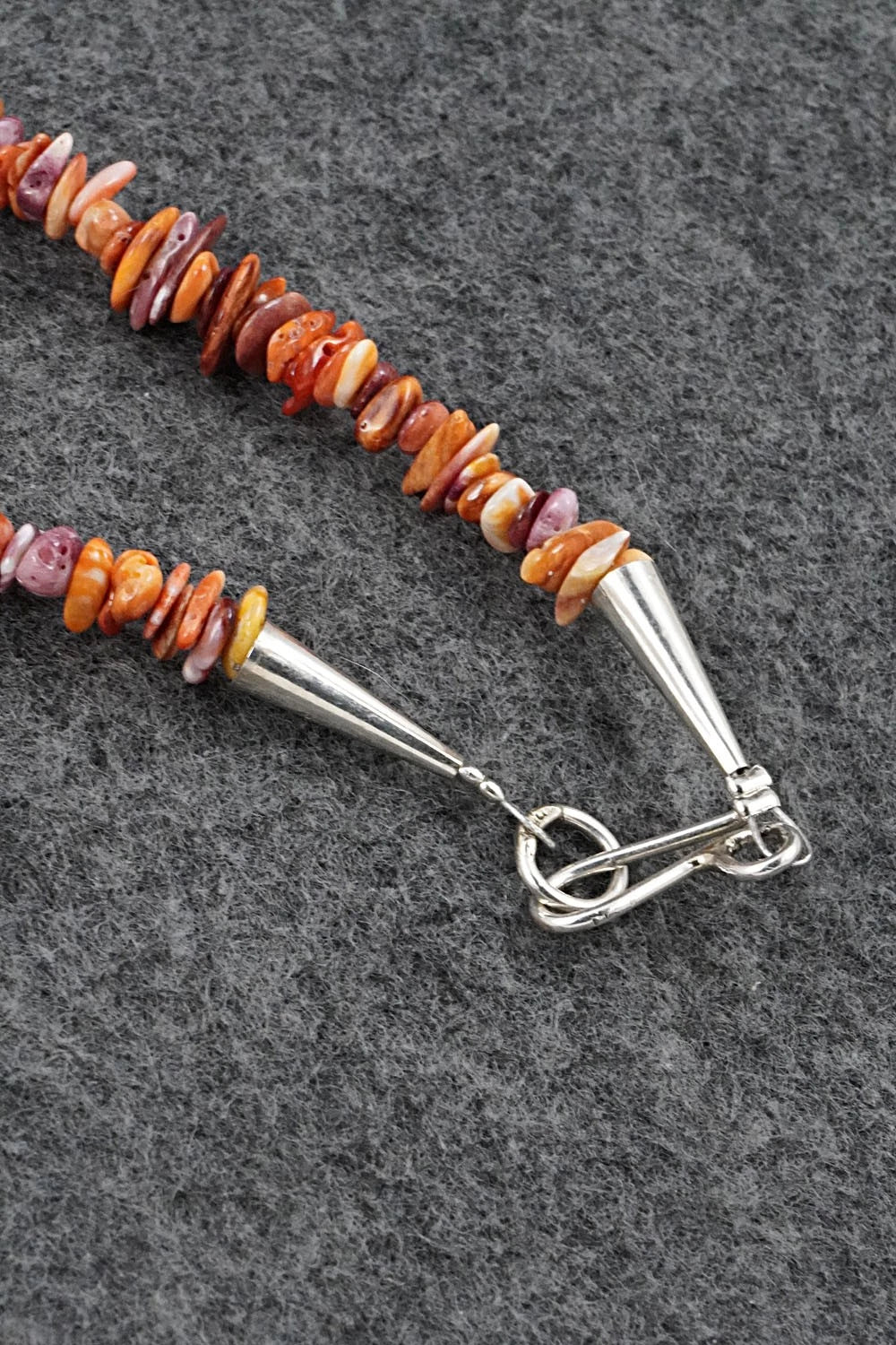 Spiny Oyster, Turquoise & Sterling Silver Necklace Set - Erika Brown