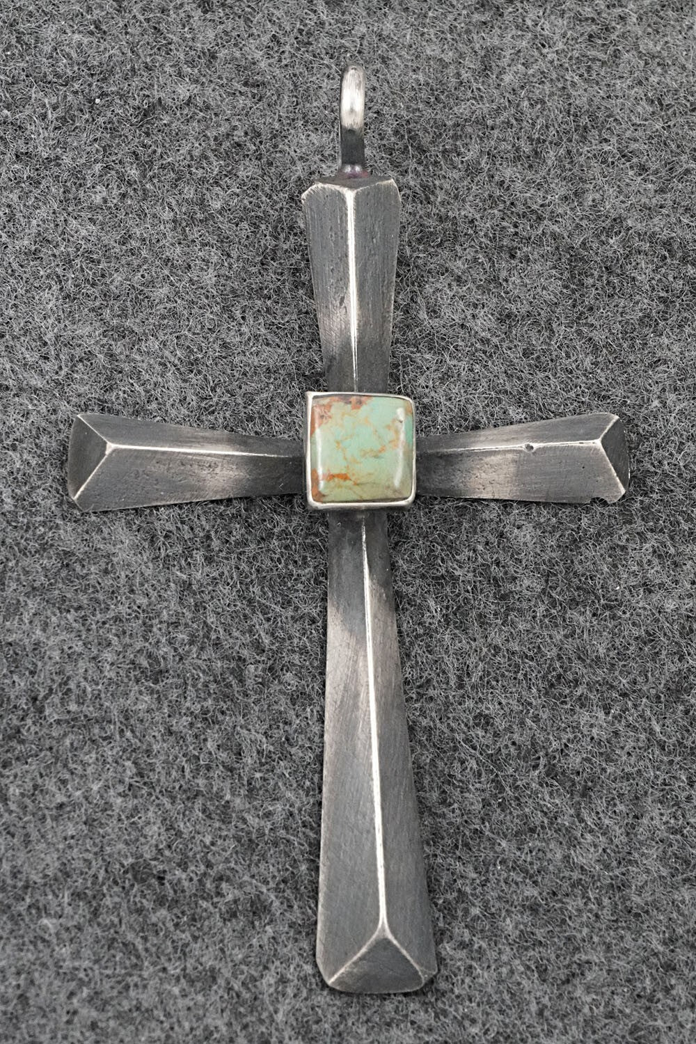 Turquoise & Sterling Silver Pendant - Raymond Betsoi