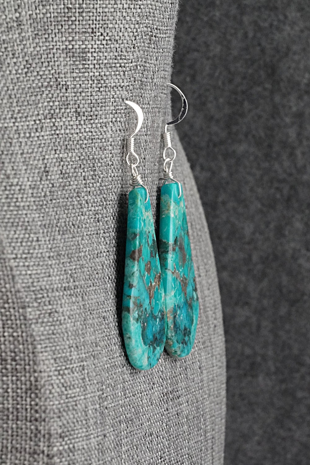 Turquoise & Sterling Silver Earrings - Lupe Lovato
