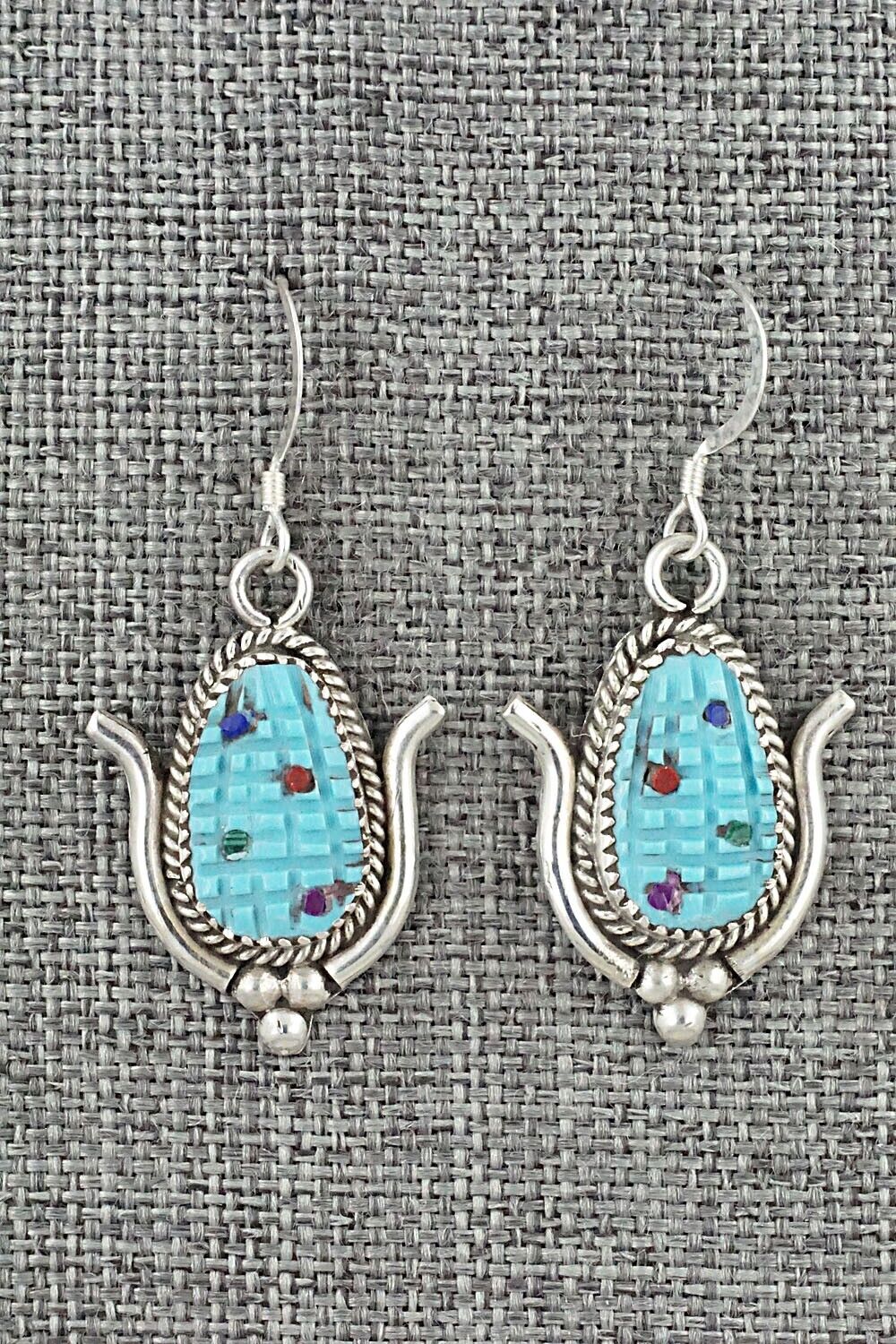 Turquoise & Sterling Silver Earrings - Tracy Bowekaty