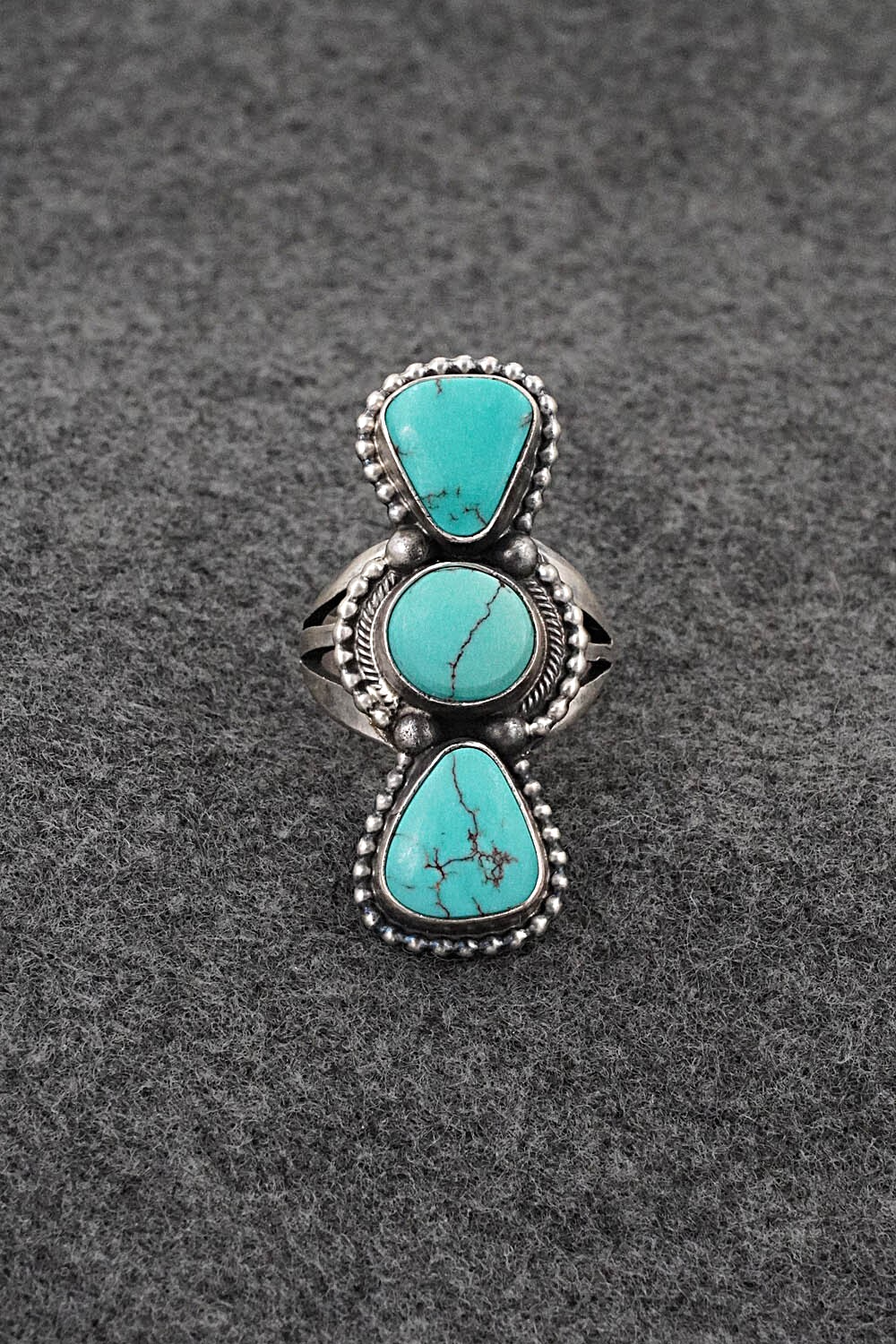 Turquoise & Sterling Silver Ring - Darrin Livingston - Size 9