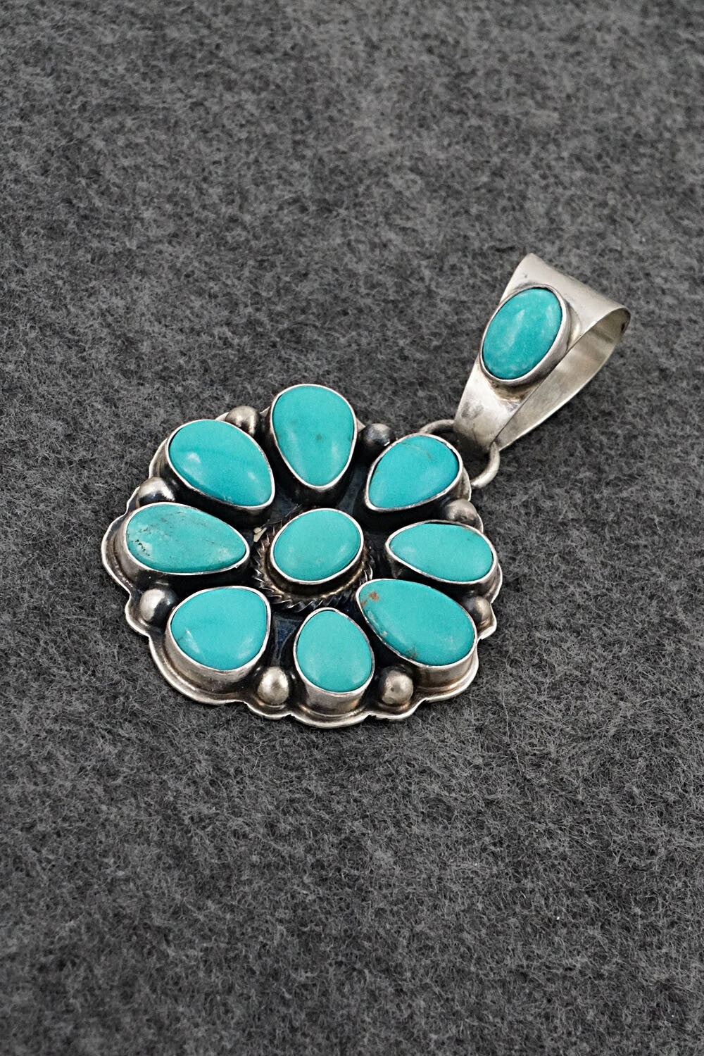 Turquoise & Sterling Silver Pendant - Kathleen Livingston