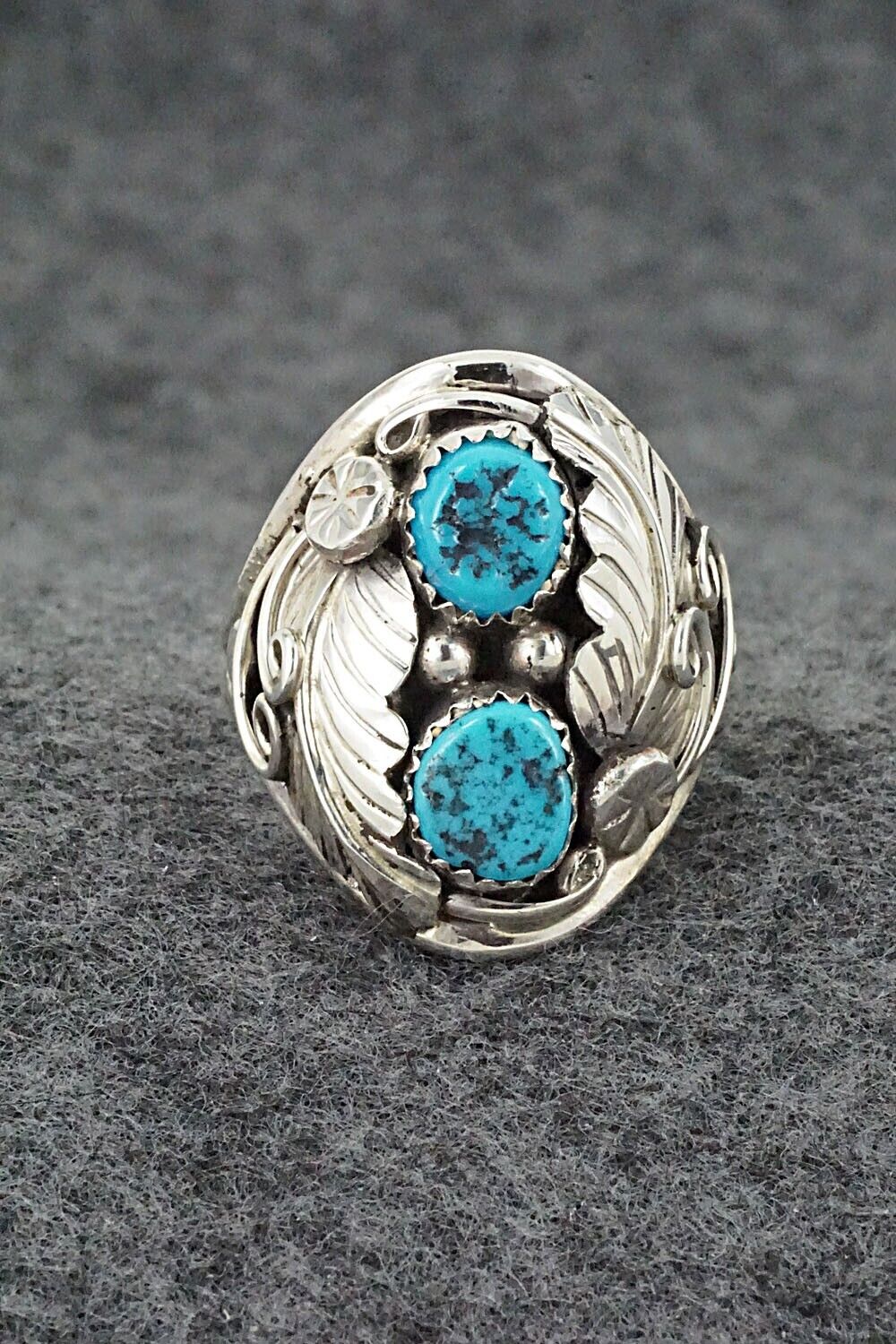Turquoise & Sterling Silver Ring - Lorena Brown - Size 11