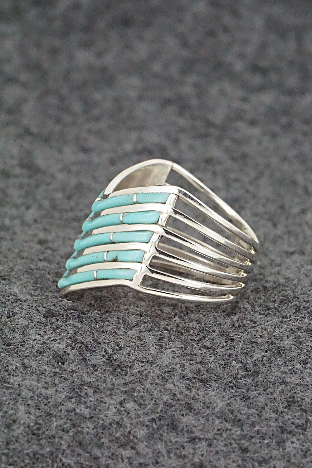 Turquoise & Sterling Silver Ring - Andrew Enrico - Size 9.5