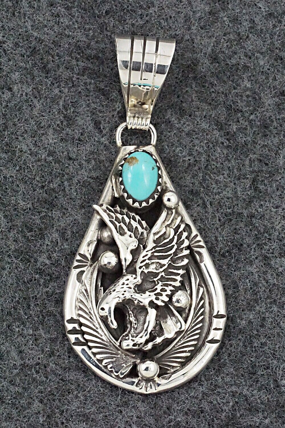 Turquoise & Sterling Silver Pendant - Henry Attakai