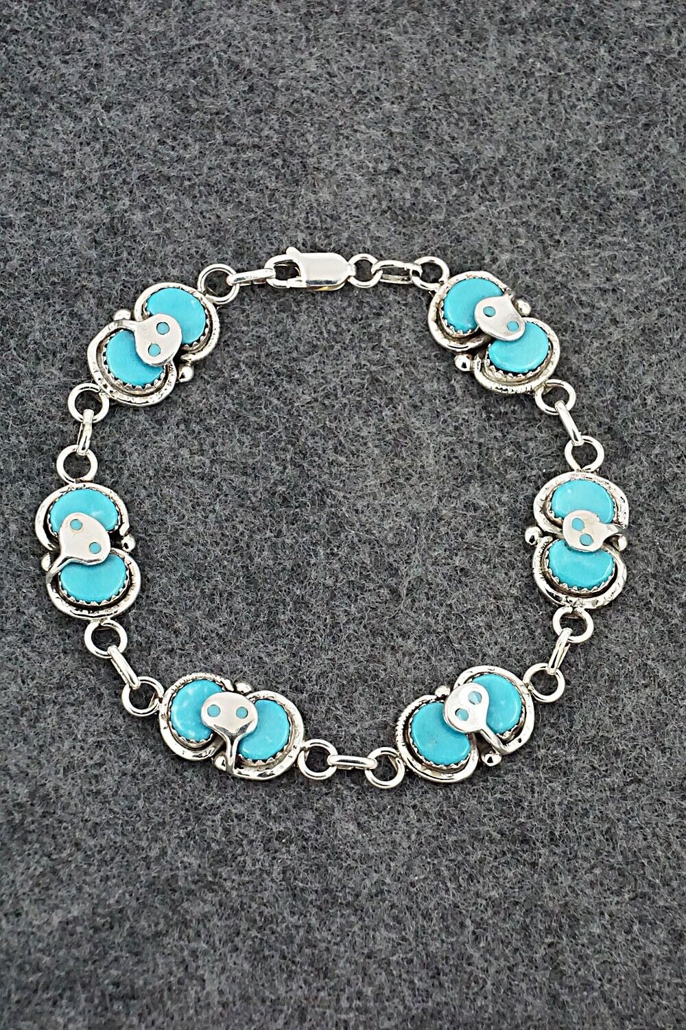 Turquoise & Sterling Silver Link Bracelet - Alessia Hannaweeka