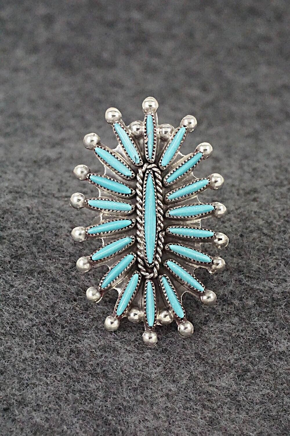 Turquoise & Sterling Silver Ring - Lance & Cordelia Waatsa - Size 5.5