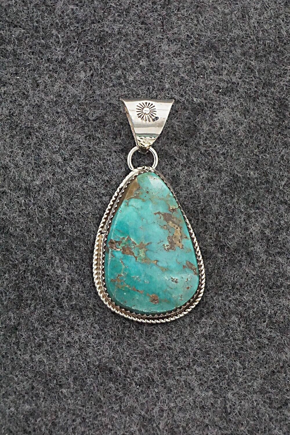 Turquoise & Sterling Silver Pendant - Ernest Hawthorne