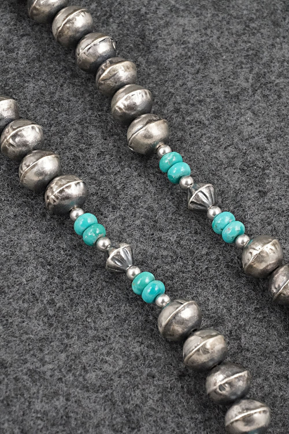 Multi-Stone & Sterling Silver Navajo Pearl Necklace 20" - Vintage