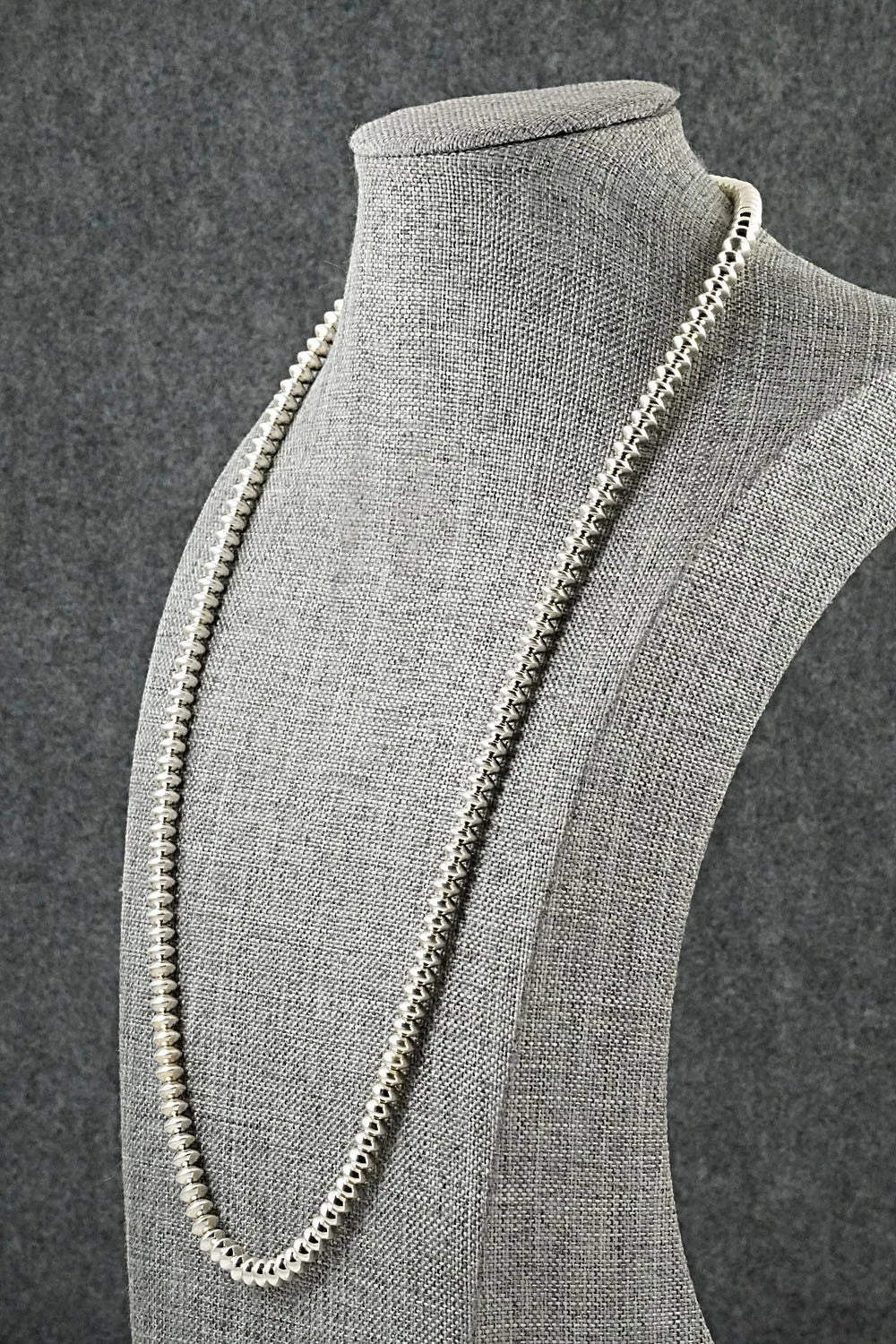 Sterling Silver Navajo Pearl Necklace 23" - Marie Yazzie