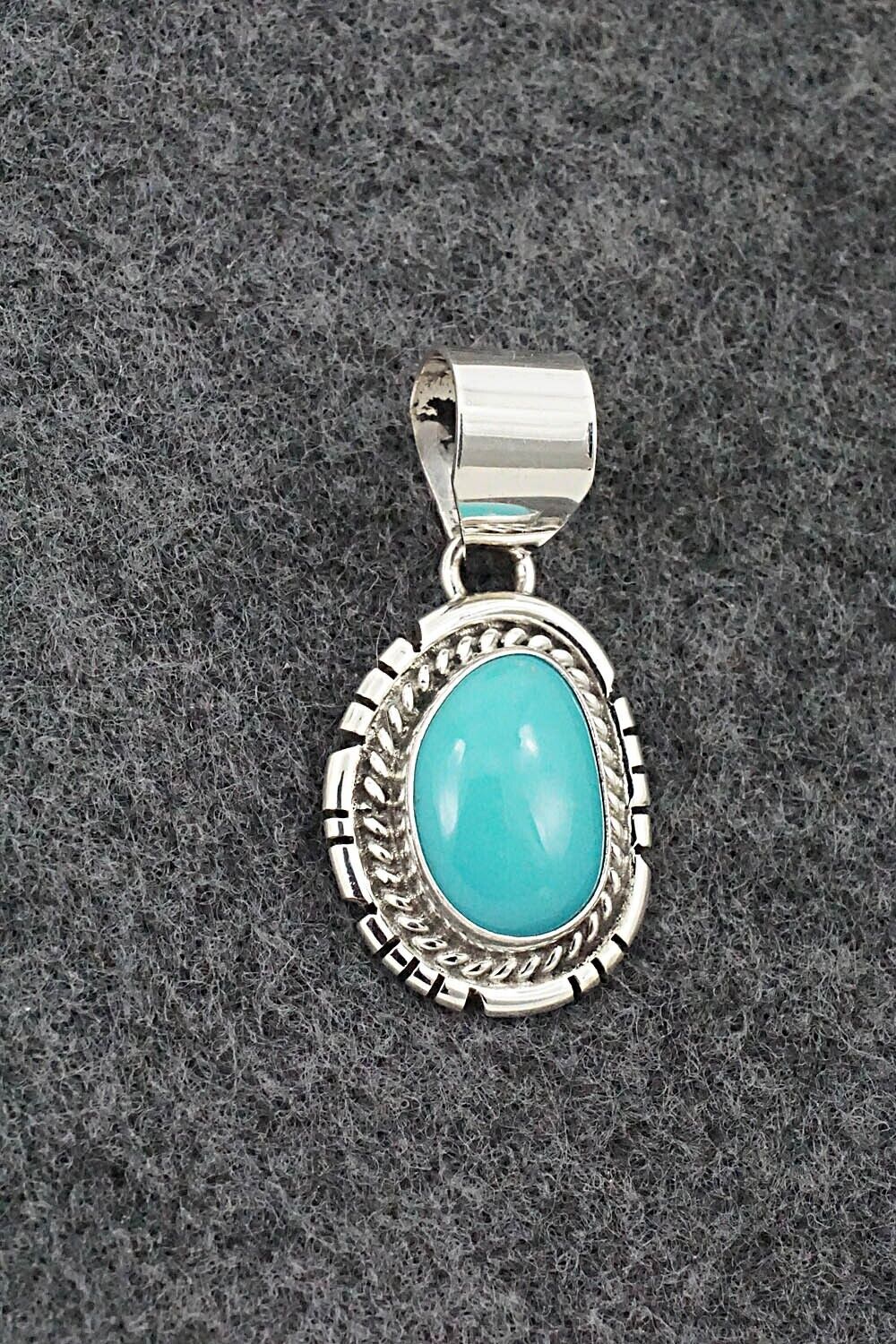 Turquoise & Sterling Silver Pendant - Johnny Frank