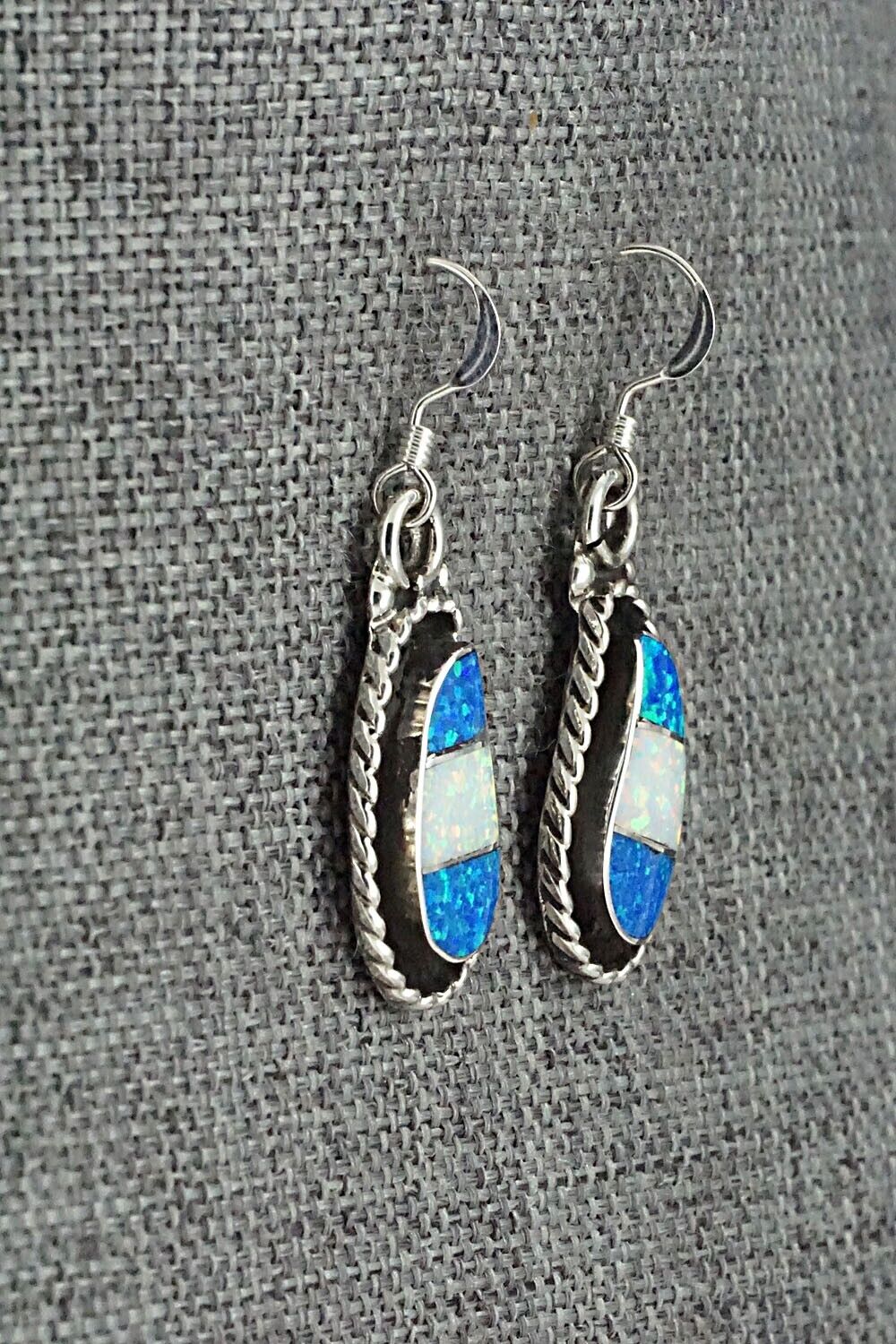Opalite & Sterling Silver Inlay Earrings - Susie Lowsayatee