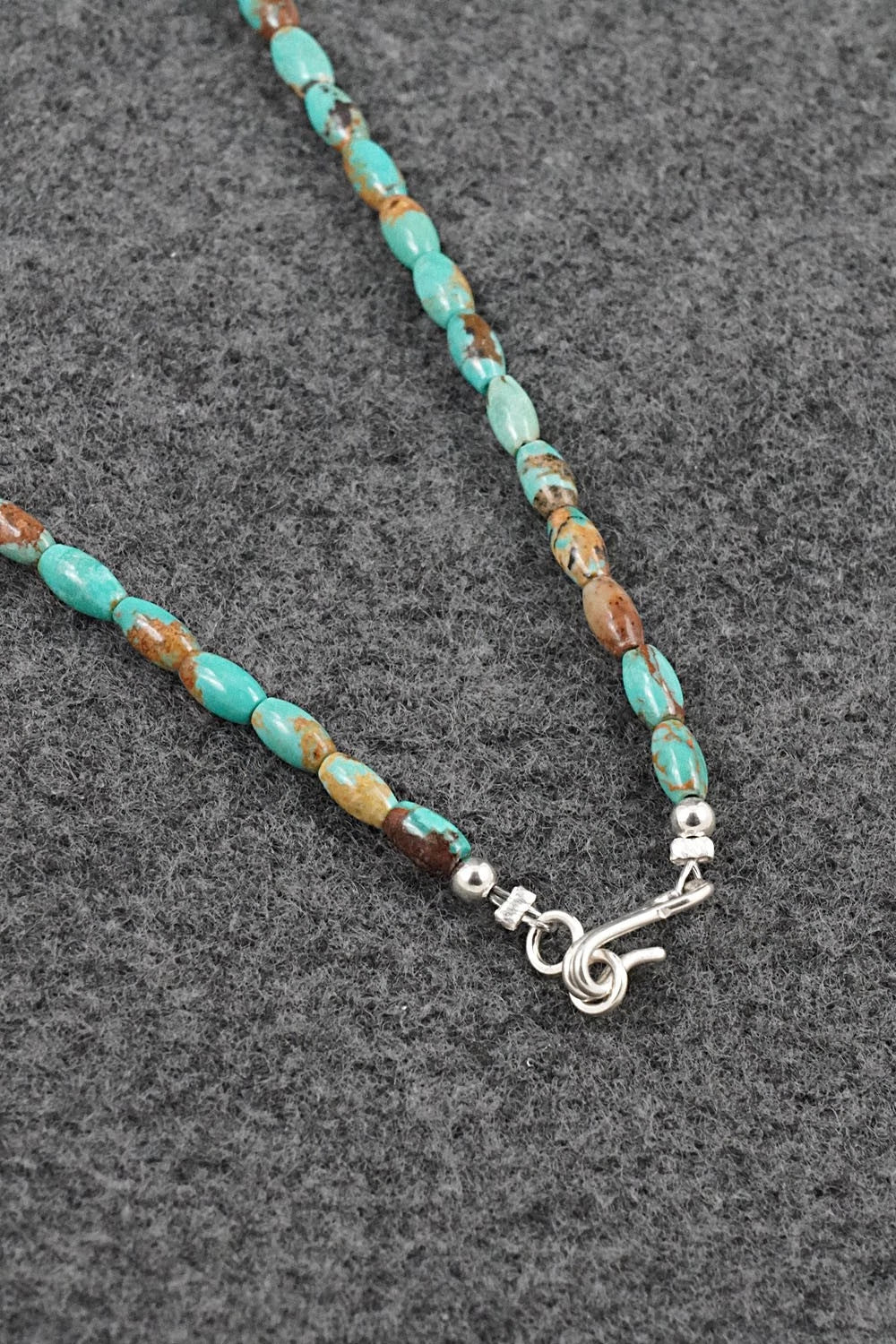 Turquoise & Sterling Silver Necklace 17" - Doreen Jake