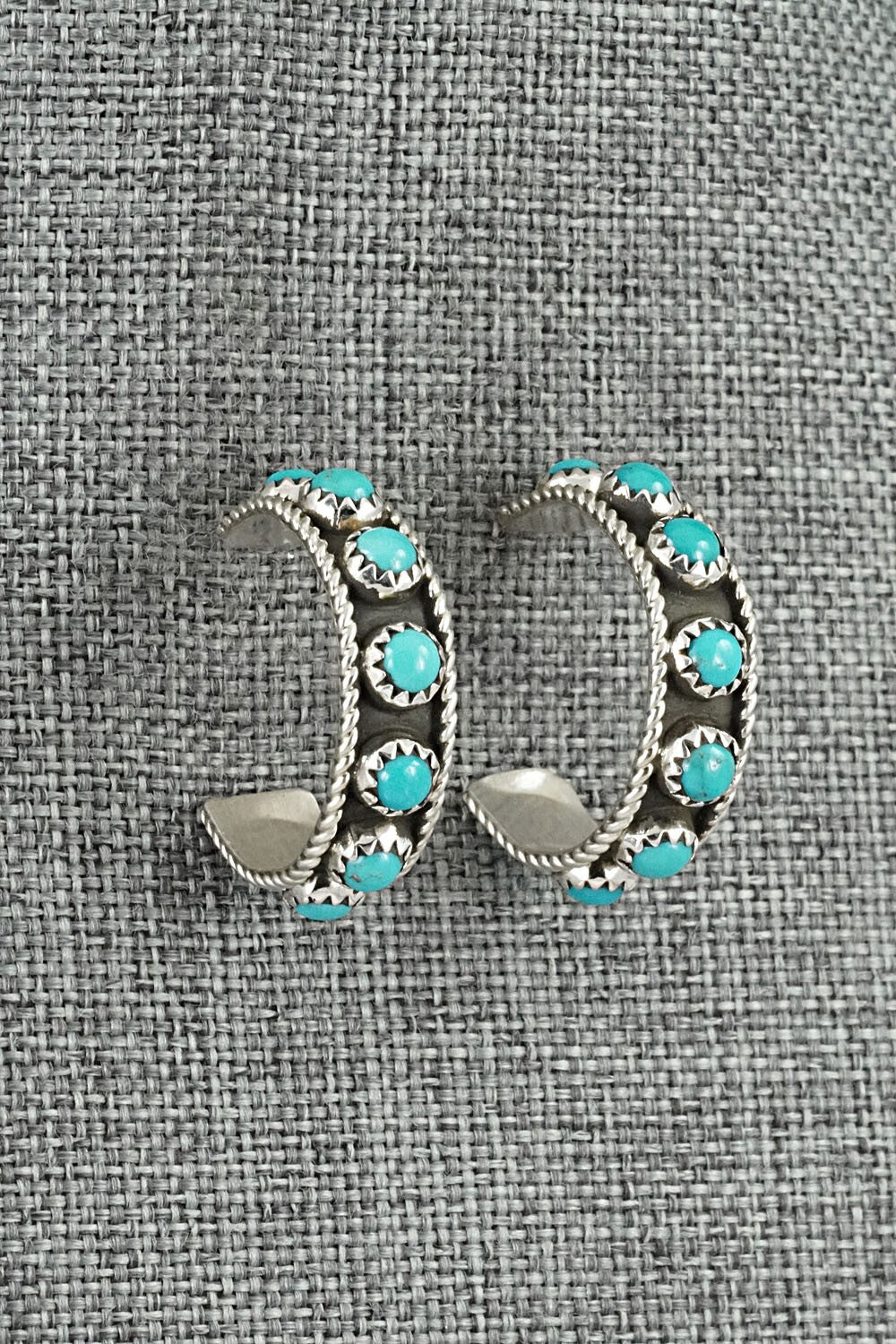 Turquoise & Sterling Silver Earrings - Falencia Yazzie