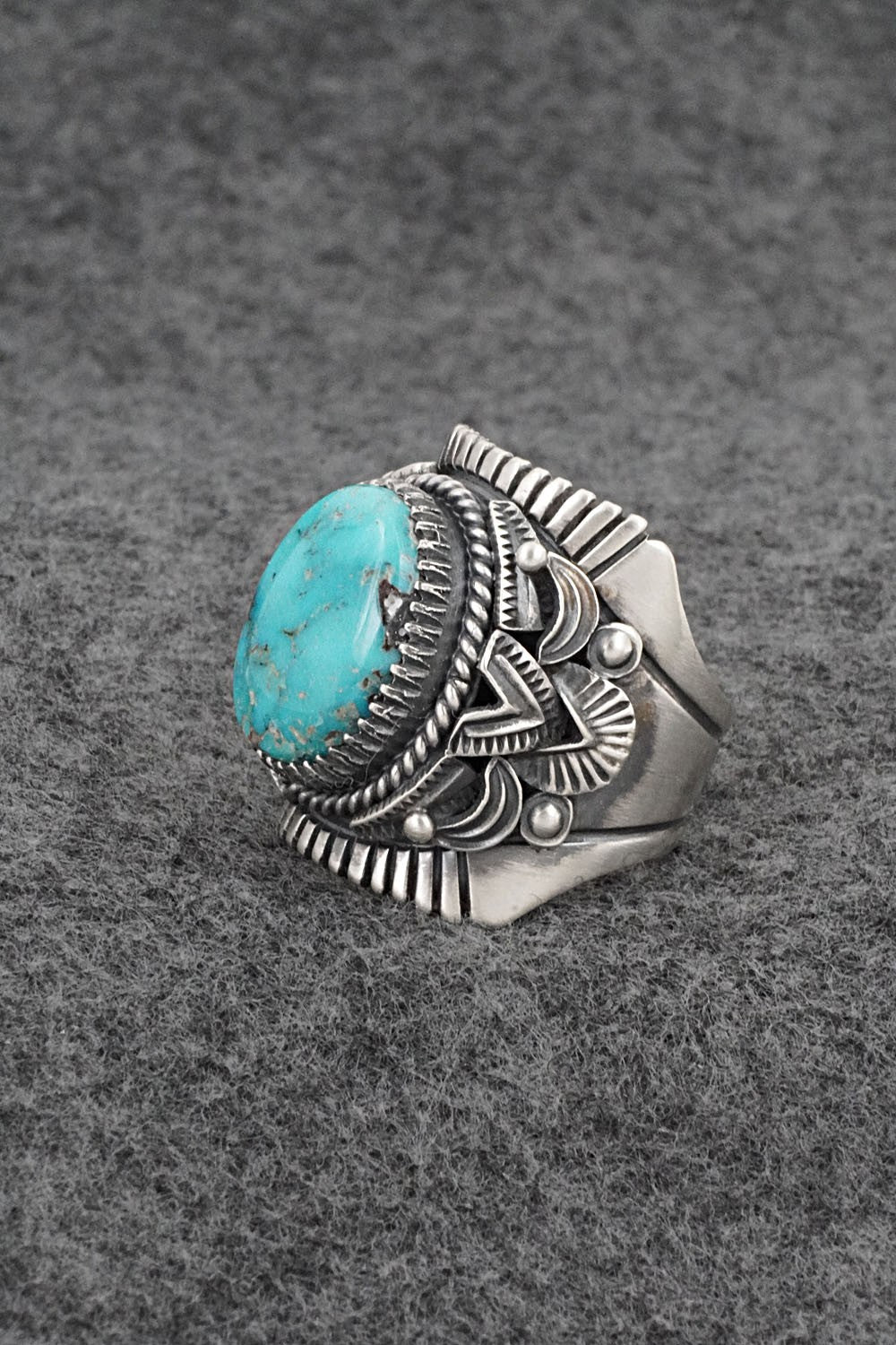 Turquoise & Sterling Silver Ring - Derrick Gordon - Size 10