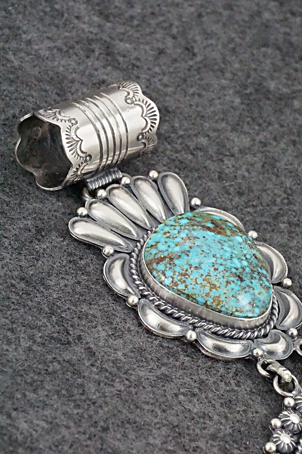 Turquoise & Sterling Silver Pendant & Earrings Set - Raymond Delgarito