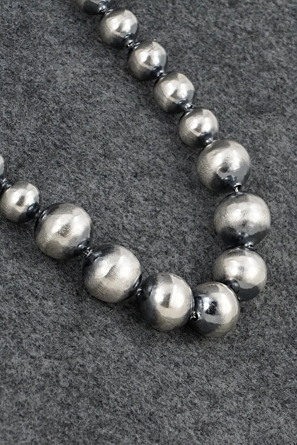 Sterling Silver Navajo Pearl Necklace & Earrings Set - Treva Jim