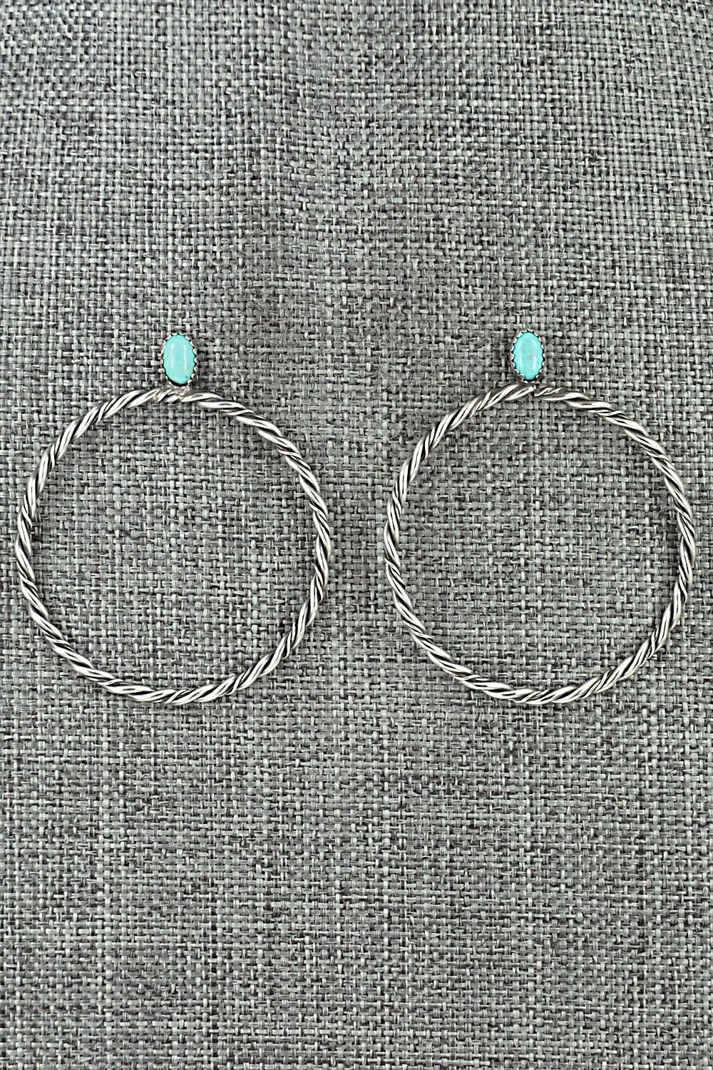 Turquoise & Sterling Silver Earrings - Nelson Leonard Jr.