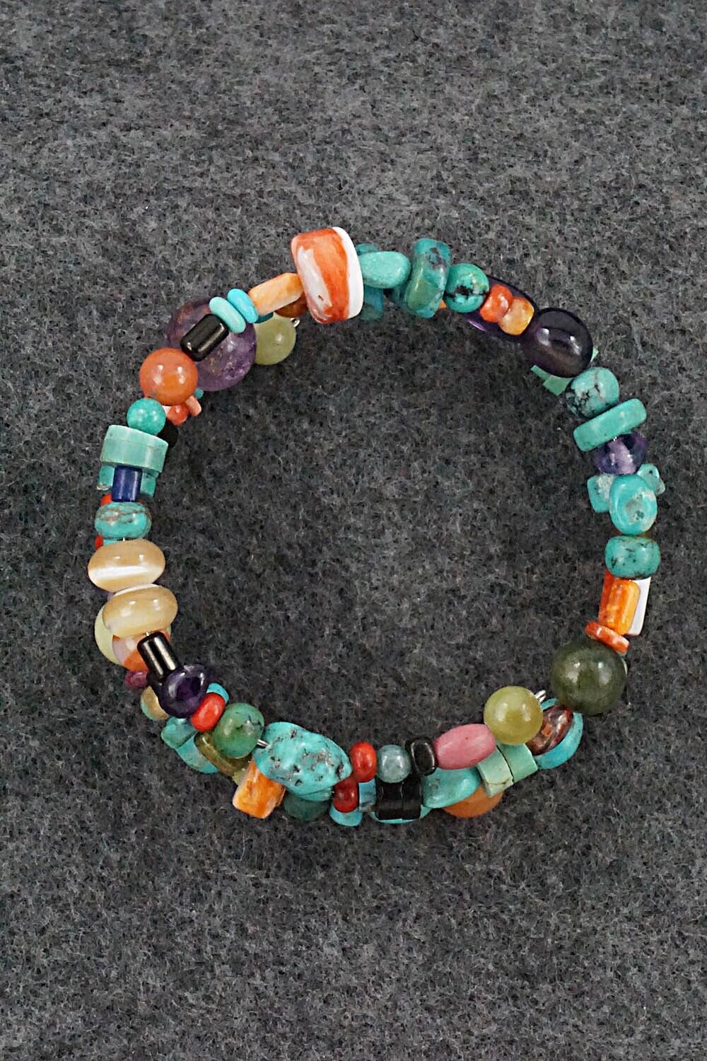 Multi-Stone Beaded Wrap Bracelet - Helen Tsosie