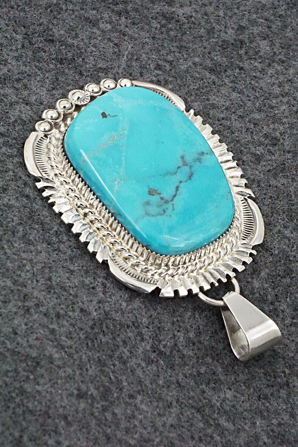 Turquoise & Sterling Silver Pendant - Alvin Joe