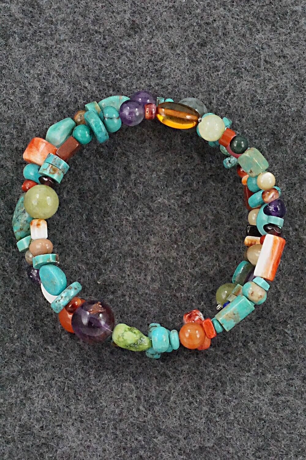 Multi-Stone Beaded Wrap Bracelet - Helen Tsosie
