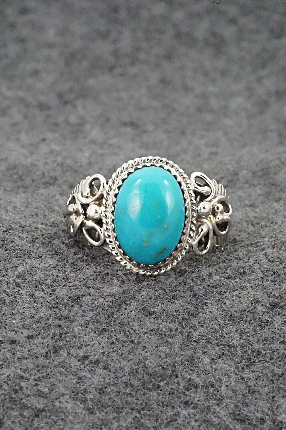 Turquoise & Sterling Silver Ring - Jeannette Saunders - Size 9