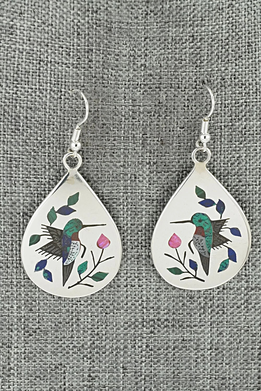 Multi-Stone Inlay & Sterling Silver Earrings - Raymond Boyd