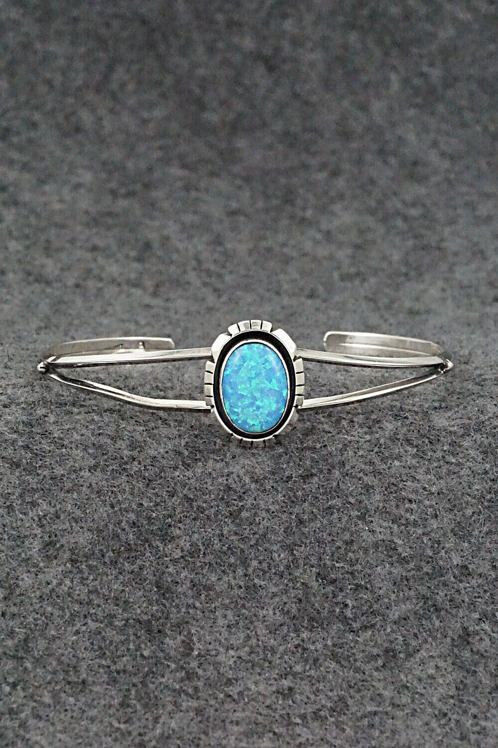 Opalite & Sterling Silver Bracelet - Amos Begay