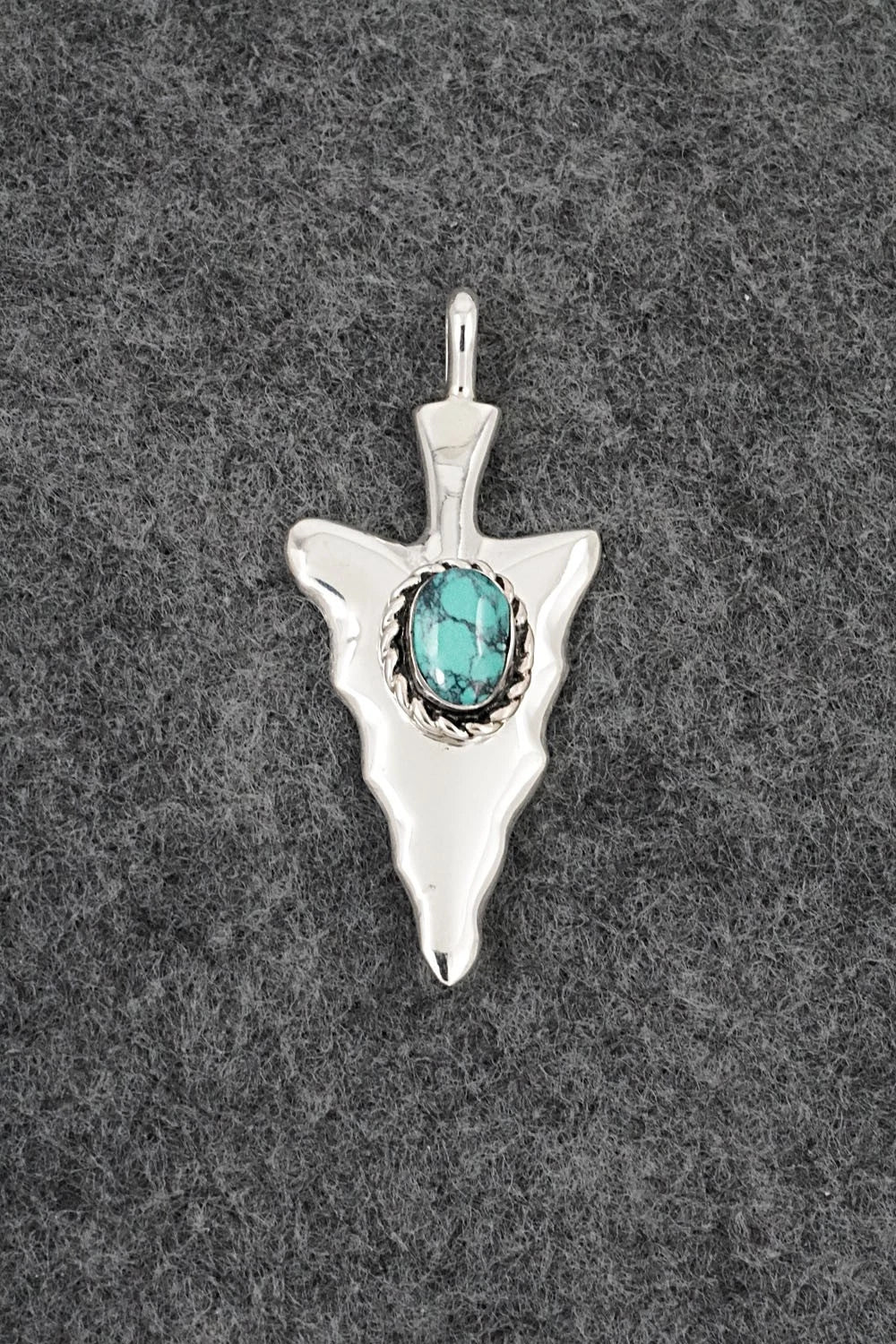 Turquoise & Sterling Silver Pendant - Joseph Martinez