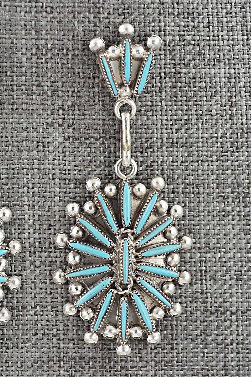 Turquoise & Sterling Silver Earrings - Lance & Cordelia Waatsa