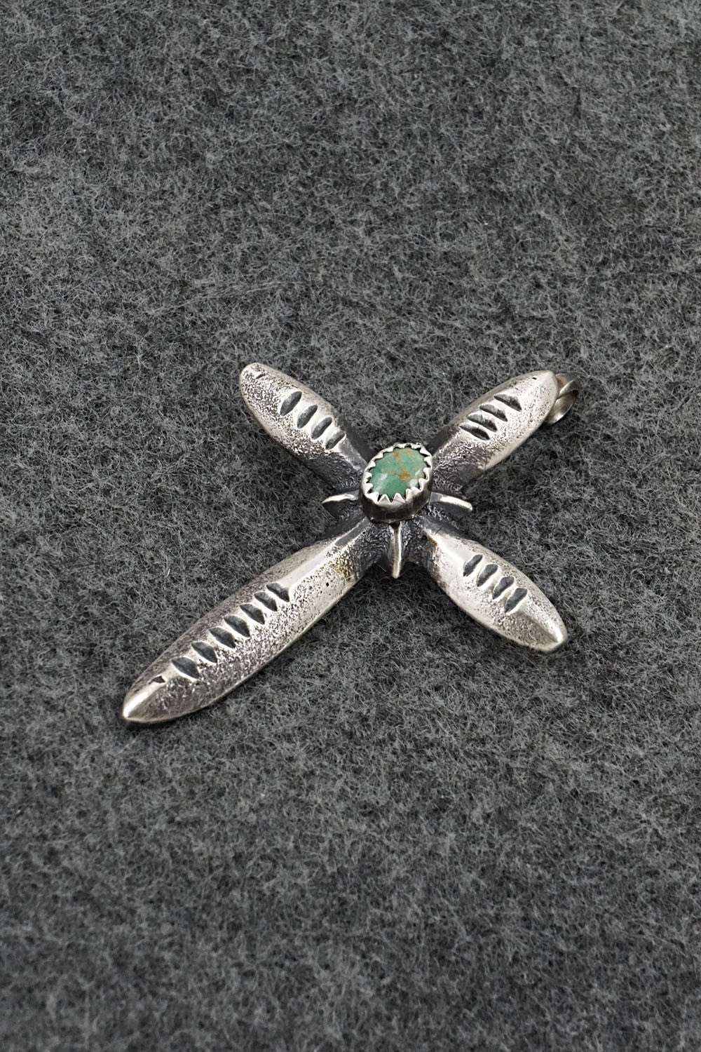 Turquoise & Sterling Silver Pendant - Valerie Cayatiento