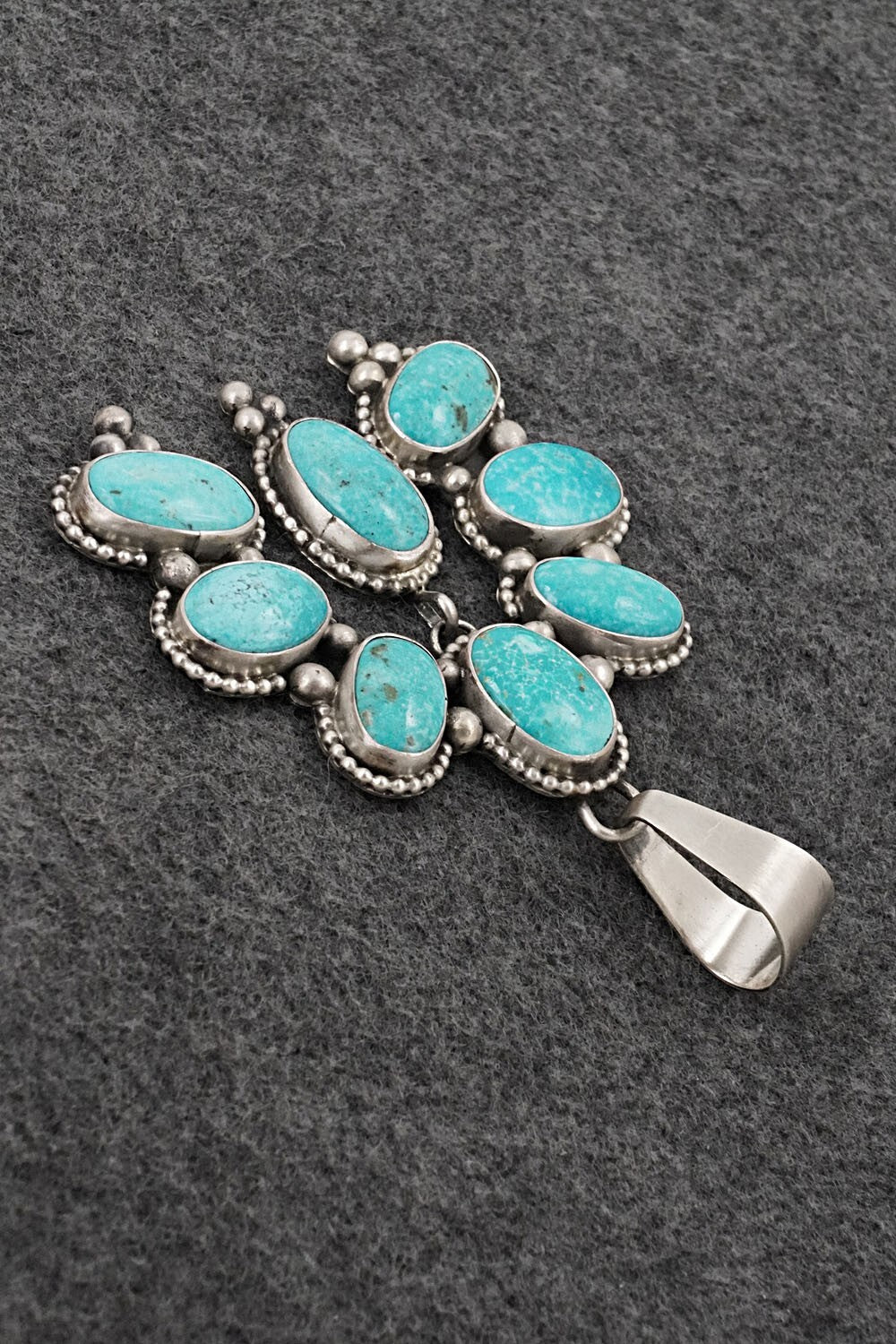 Turquoise & Sterling Silver Pendant - Travis Jim