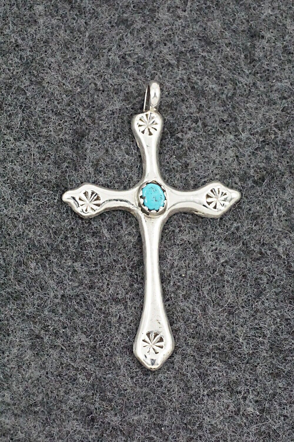 Turquoise & Sterling Silver Pendant - Thomas Johnson