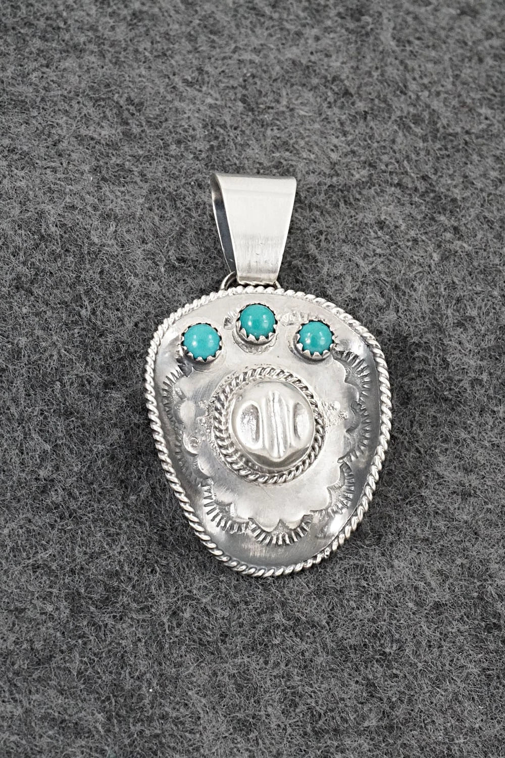 Turquoise & Sterling Silver Pendant - Bobby Platero