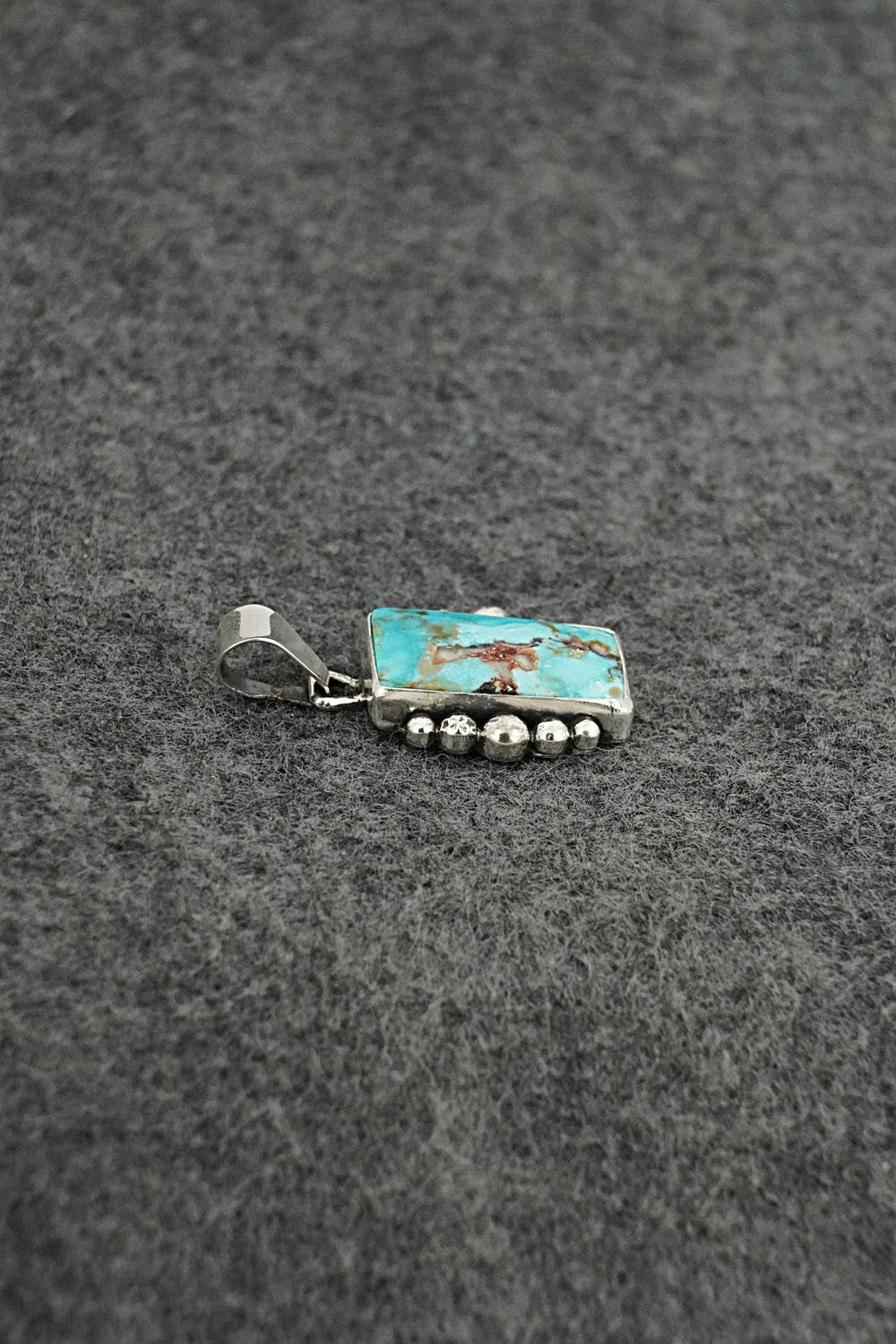 Turquoise & Sterling Silver Pendant - Eugene Gruber