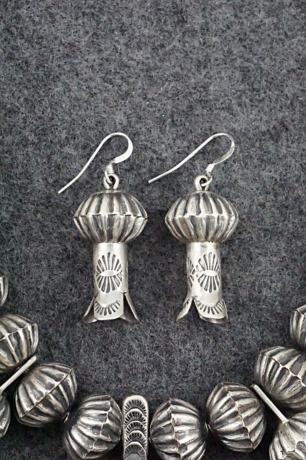 Turquoise & Sterling Silver Squash Blossom Set - Chris Hale