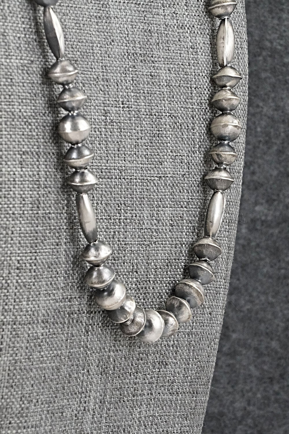 Sterling Silver Navajo Pearl Necklace 22" - Vintage