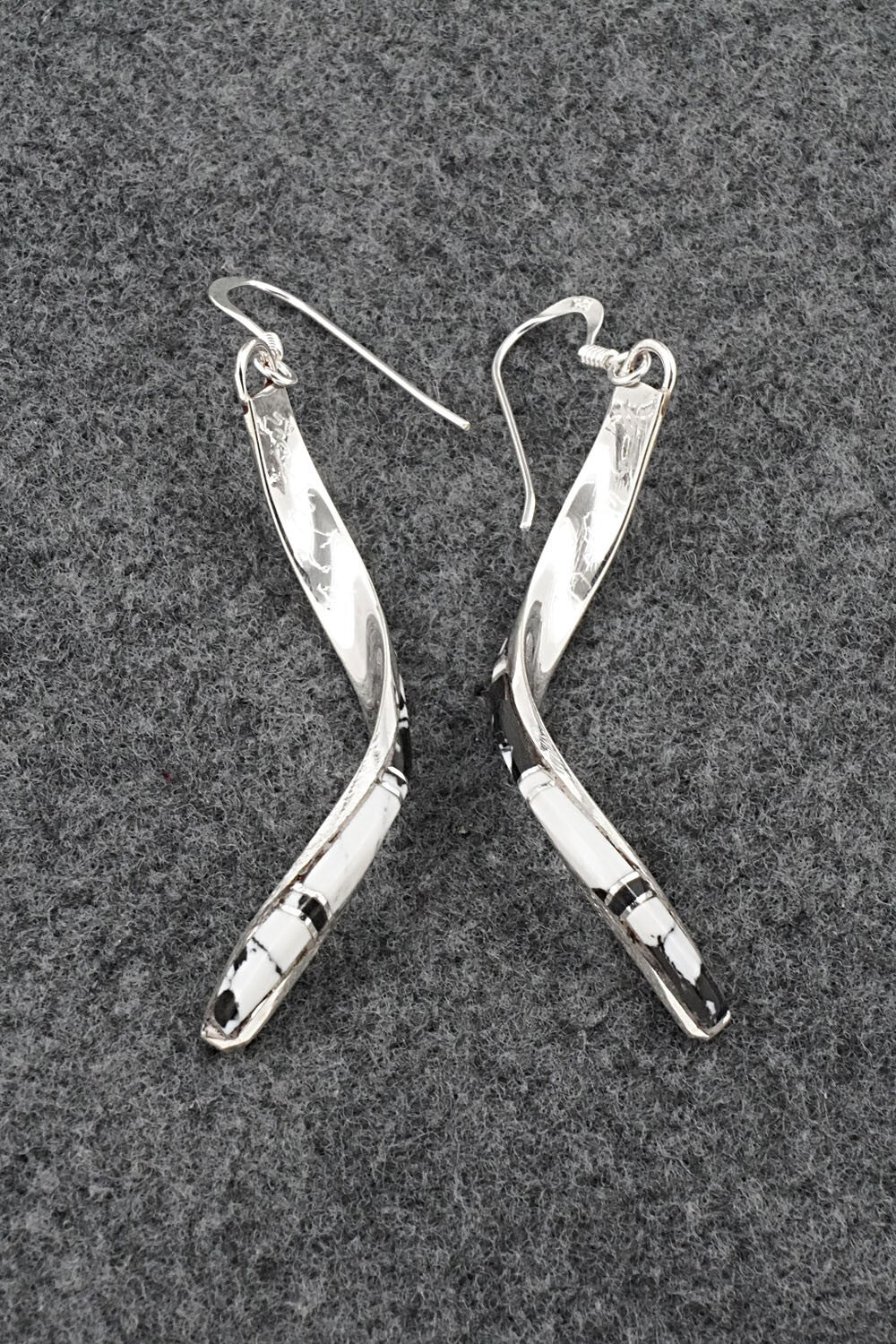 White Buffalo & Sterling Silver Earrings - Terrance Panteah