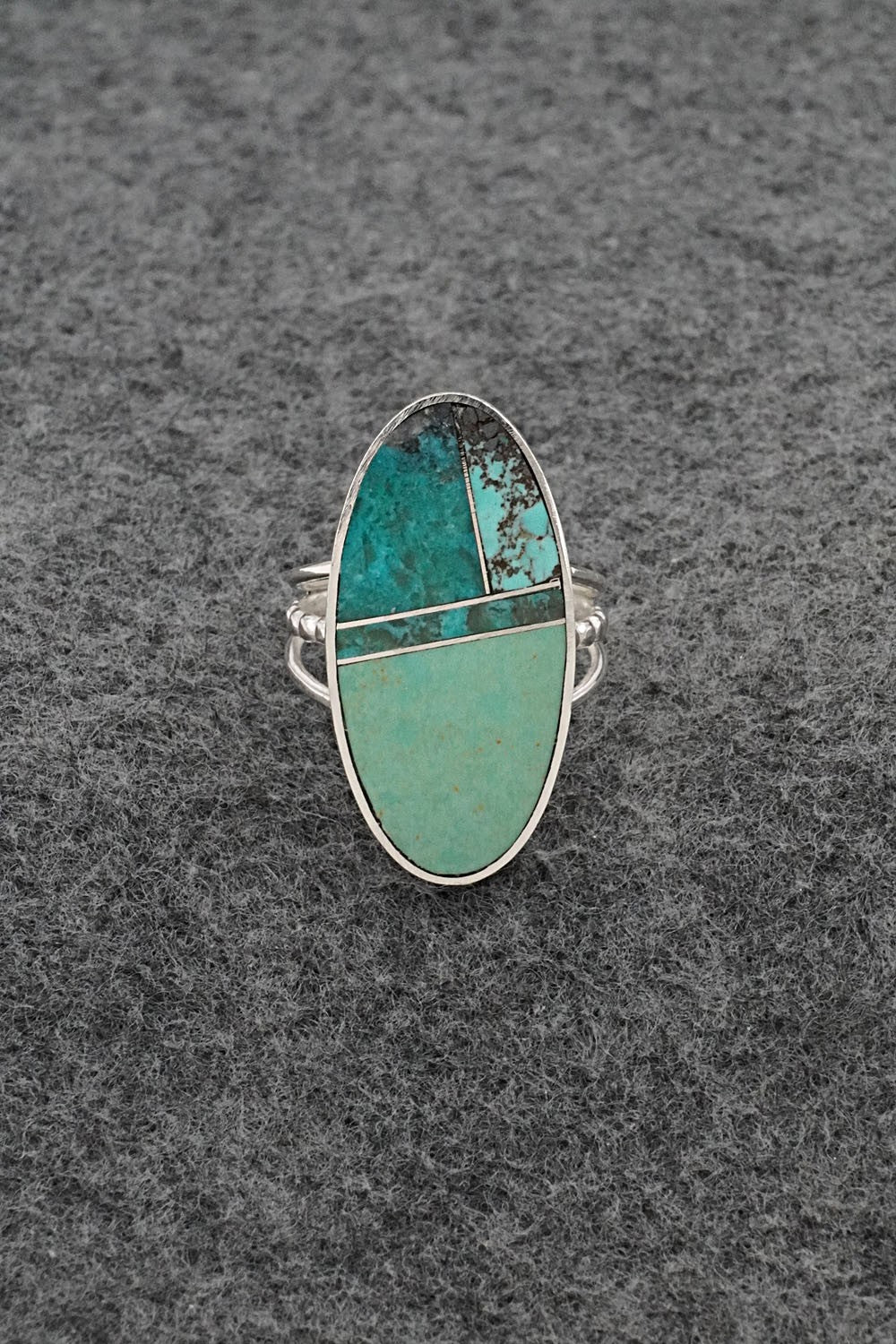 Turquoise & Sterling Silver Ring - Harold Smith - Size 7.5