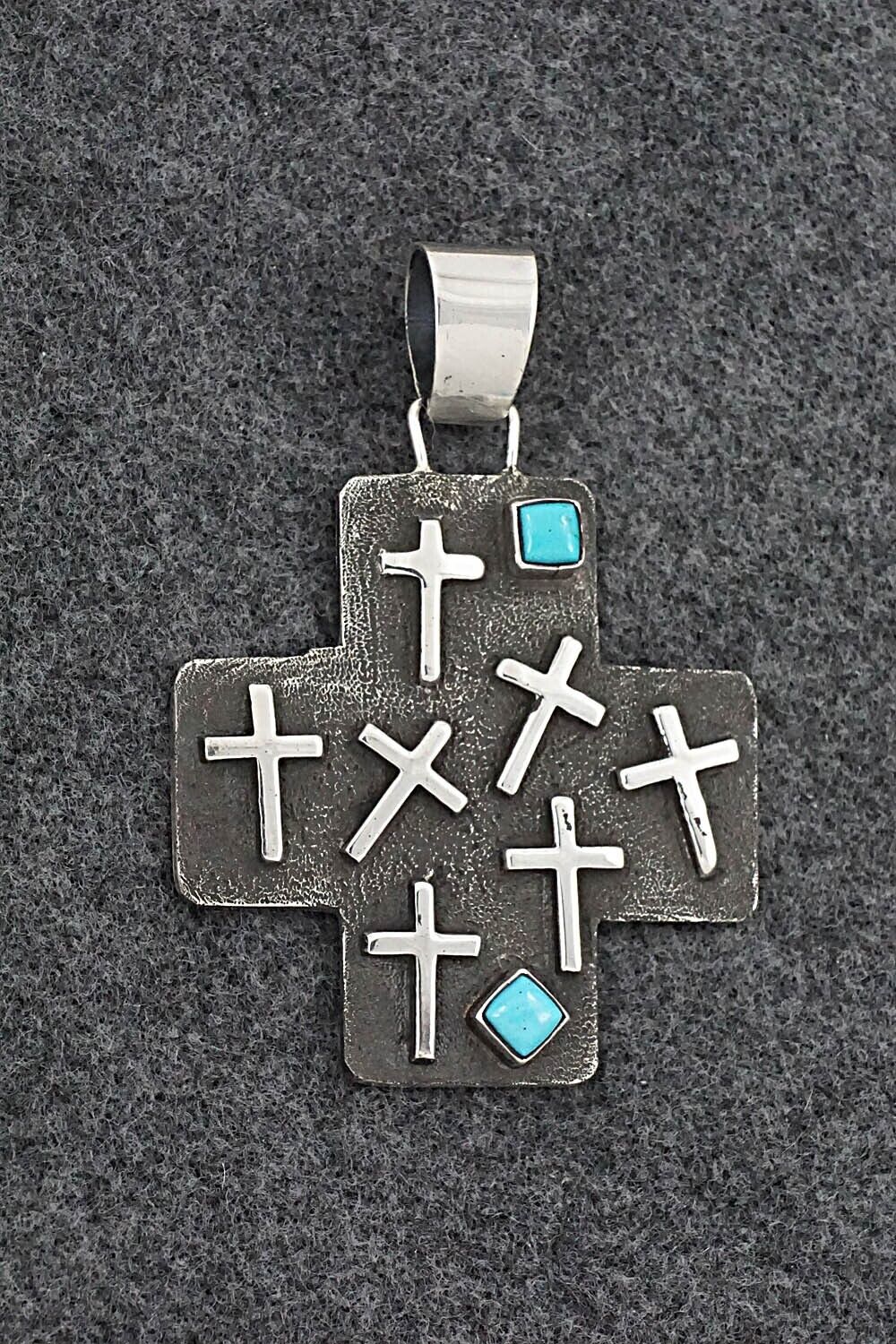 Turquoise & Sterling Silver Pendant - Ernest Rangel