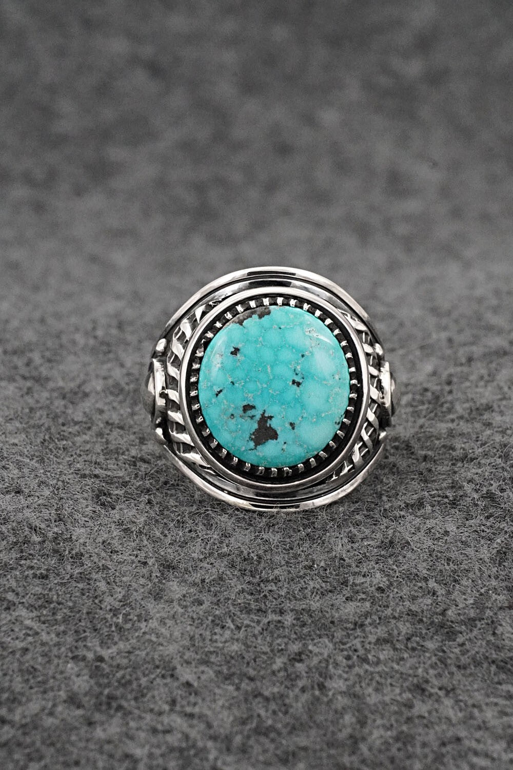 Turquoise & Sterling Silver Ring - Derrick Gordon - Size 10