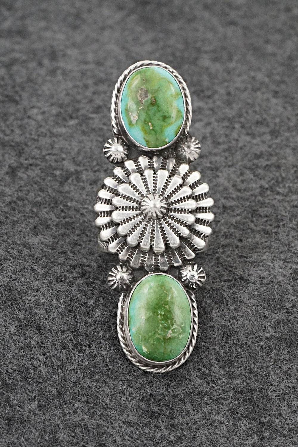 Turquoise & Sterling Silver Ring - Samuel Yellowhair - Size 6.5