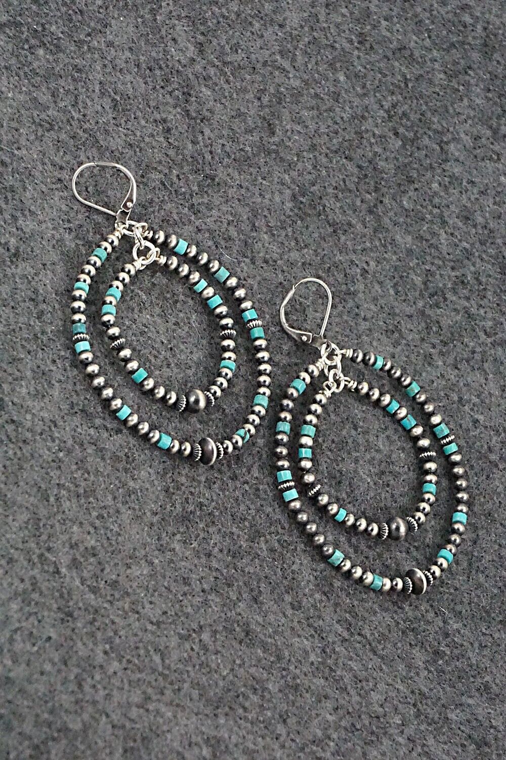 Turquoise & Sterling Silver Earrings - Ester Reano