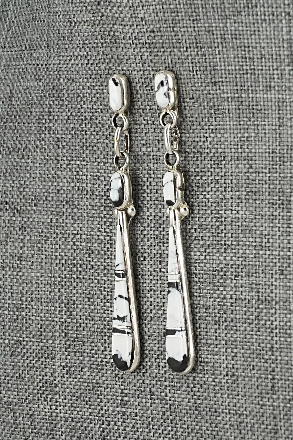White Buffalo & Sterling Silver Earrings - Terrance Panteah