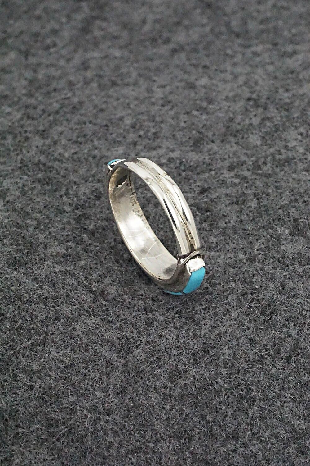 Turquoise & Sterling Silver Ring - Roland Natachu - Size 7.25
